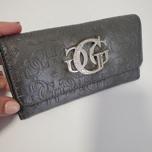 Guess Metallic Gray Embossed Wallet